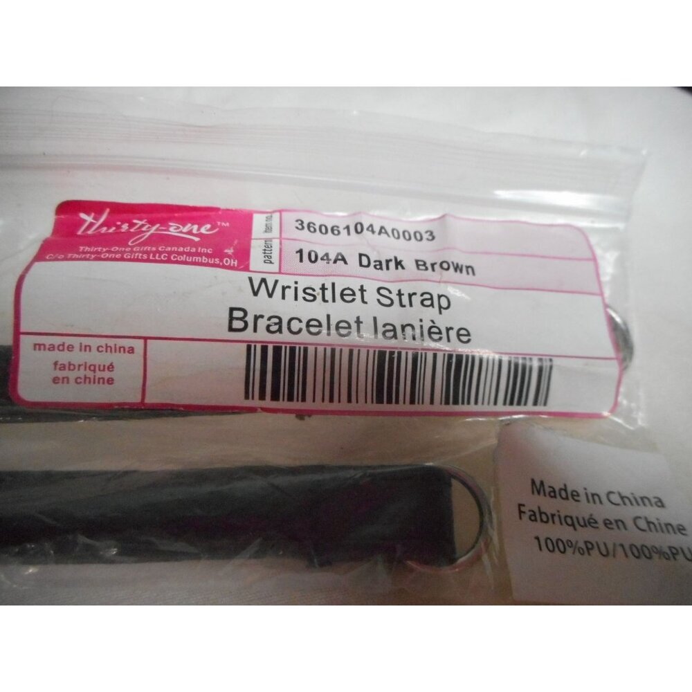 NIB Thirty-one Wristlet strap bracelet Dark Brown 104A - Picture 2 of 3